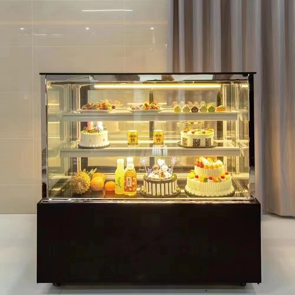 White 3-Layer Glass Cake Display Cooler - Refrigerator