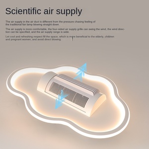 พัดลมเพดาน LED เงียบ LED 70วัตต์, ไฟเมฆมอเตอร์ DC สำหรับใช้ในบ้านตกแต่งห้องนอนห้องนั่งเล่น - Product Image 3