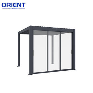 Pergola di Design contemporaneo in alluminio per esterni con <span class=keywords><strong>vetro</strong></span> con Pergola scorrevole in <span class=keywords><strong>vetro</strong></span> liscio e bellissimo pergolato in <span class=keywords><strong>vetro</strong></span> - Product Image 5