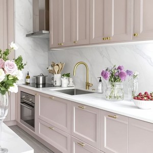 Tủ bếp sơn mài màu xám nhạt cho gia đình: Mang đến sự linh hoạt và quyến rũ cho nhà bếp hiện đại - Product Image 4