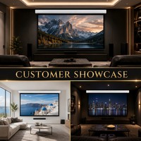 Écran de projection motorisé rétractable SHENGMU 110 pouces en cristal noir ALR, format 16:9 optimisé pour vidéoprojecteur à ultra courte focale, pour la maison