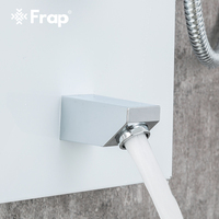 Système de panneaux de douche thermostatiques blancs de luxe FRAP Pommeau de douche à effet pluie Colonne de douche cascade pour salle de bain