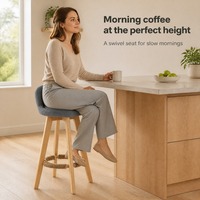 Tabouret haut moderne en bois massif avec fonction rotative, chaise de réception à dossier haut, chaise de bar simple et décontractée pour la maison