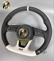 Volant sport en cuir blanc et fibre de carbone pour Audi S3 RS3 A3 A4 B8/B9 A5 A6 A7 C7 Q3 Q5 Q7 S6 S8 R8 RS6