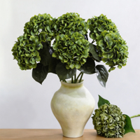 Fleurs artificielles en PU, imprimées en 3D, aspect réaliste, écologiques, hortensia, tige unique, grande tête, 62 cm, pour décoration de mariage et de maison, vente en gros