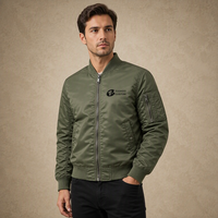 Blouson bomber MA-1 en nylon brillant pour homme, veste de pilote, vêtement d'extérieur décontracté