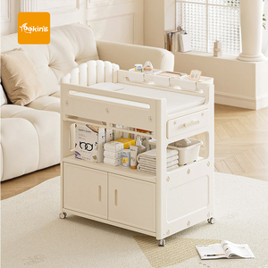 Table à langer robuste avec roulettes, hauteur réglable, station <span class=keywords><strong>de</strong></span> soins pour nouveau-nés, <span class=keywords><strong>organisateur</strong></span> <span class=keywords><strong>de</strong></span> couches - Product Image 1