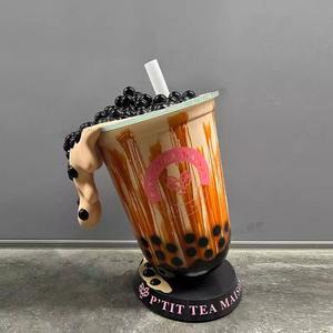 <span class=keywords><strong>Buuble</strong></span> tasse à thé résine Statue Sculpture fibre de verre lait tasse à thé modèle pour Dessert boutique décor - Product Image 3