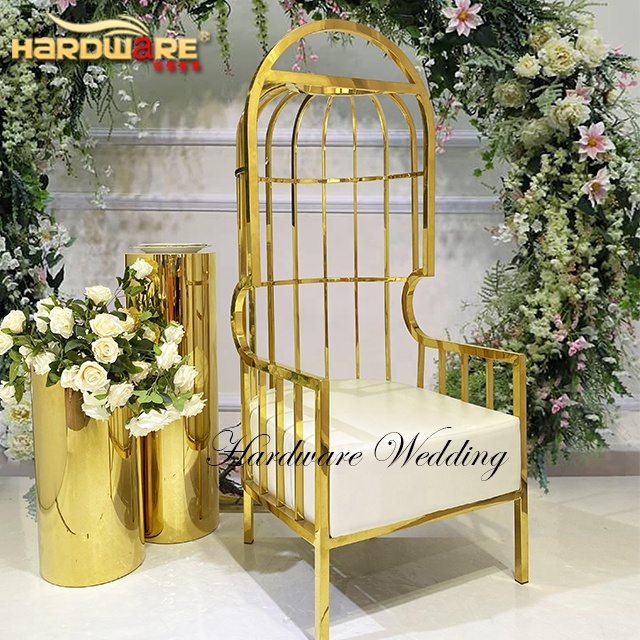 Luxe cage à oiseaux conception roi trône royal chaises de mariage pour la mariée et le marié