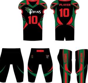 بيع بالجملة مجموعة موحدة لكرة القدم الأمريكية مخصص مؤيد جيرسي معالجة حك بالتسامي المتاحة 7V7 سترة كرة قدم موحدة - Product Image 3