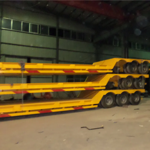 Полуприцеп-тяжеловоз с низкой платформой и гусиной шеей, 20/40 футов, грузоподъемность 100 тонн, 2/3/4-осная стальная конструкция, для механических перевозок - Product Image 3