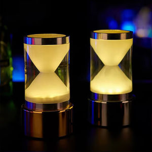 RGB LED Hourglass Table <b>Lamp</b>-Rechargeable Battery <b>Wireless</b> Ambient Lighting for Commercial & Home Decor - Product Image 1