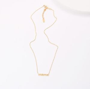 Custom 18K oro placcato in acciaio inox Mama collana a maglia catena festa della <span class=keywords><strong>mamma</strong></span> regalo all'ingrosso <span class=keywords><strong>gioielli</strong></span> della <span class=keywords><strong>mamma</strong></span> - Product Image 4