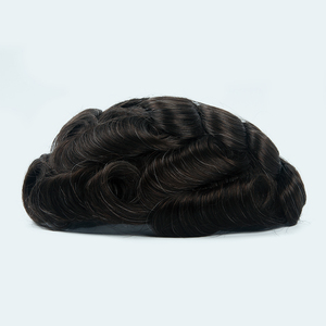 YuanZhen Luxury Men's <b>Toupee</b> Virgin Human Hair, Single Knot Swiss Lace Base, Natural Hairline, Lightweight & Secure - Product Image 6