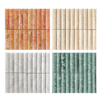 Carreaux concaves polis YDSTONE mur cannelé en marbre beige travertin naturel pour salon carreau aiguisé à plate-forme sculptée