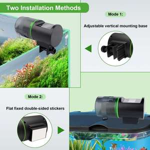 Freesea 200ml distributeur automatique de nourriture pour poissons d'aquarium de grande capacité en forme de cylindre en plastique avec accessoire d'affichage LCD - Product Image 4