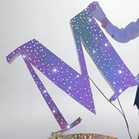 Enseigne lumineuse LED personnalisée MACCAN Star Diamond en acrylique, mini panneau de porte simple face, boîte à lumière pour centre commercial, bar, publicité