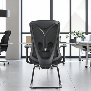 Silla de Oficina Moderna Sin Ruedas, Ejecutiva, Altura Ajustable, Reposabrazos de Tela, Lujosa, para Sala de Reuniones, Computadora, Visitas, Sala de Espera - Product Image 4