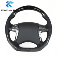 Volant de voiture en cuir personnalisé, en fibre de carbone forgée, avec éclairage LED pour Toyota Crown Victoria 13e et 12e génération JZS171 2007 2003