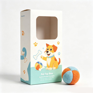 Foldable Clear <b>Window</b> Pet Toy Display Box Custom Printing Paper Retail Box for Pet Dog Cat Toy Product Packaging - Product Image 3