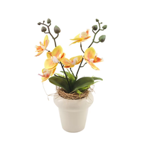 Orchidée artificielle Tizen en vase, orchidée blanche en latex, plante d'orchidée au toucher réel en pot, arrangement de décoration pour la maison