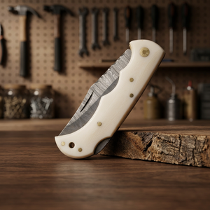 High Quality Damascus Steel Folding Blade Pocket <b>Knife</b> Wholesale Factory Rates wood <b>Handle</b> Tactical Application - Product Image 2