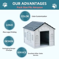Nouvelle niche pour chien en plastique PP, imperméable, résistante aux UV, isolée, avec aérations, solide, pour petits chiens