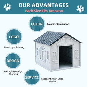 Nueva Casa para Perros de Plástico PP, Caseta Exterior Impermeable, Resistente a los Rayos UV, Aislada, con Ventilación, Sólida, para Perros Pequeños - Product Image 5