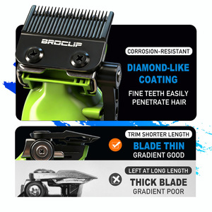 Cortadora de Pelo Inalámbrica Profesional, Juego de Recortadora con Cuchilla de Cerámica DLC de 2500 mAh, 4 Recortadores Cónicos, 8 Peines, Kit de Barbería Recargable por USB, <span class=keywords><strong>360</strong></span> Minutos de Autonomía - Product Image 2