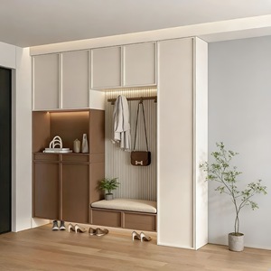 <span class=keywords><strong>Meuble</strong></span> à chaussures moderne <span class=keywords><strong>avec</strong></span> banc <span class=keywords><strong>et</strong></span> éclairage LED, rangement flottant pour entrée, personnalisable pour projets - Product Image 2