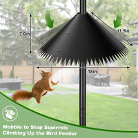 JH Mech ODM Pare-soleil robuste et résistant à la pluie en forme de parapluie en acier au carbone noir pour poteau d'alimentation pour oiseaux