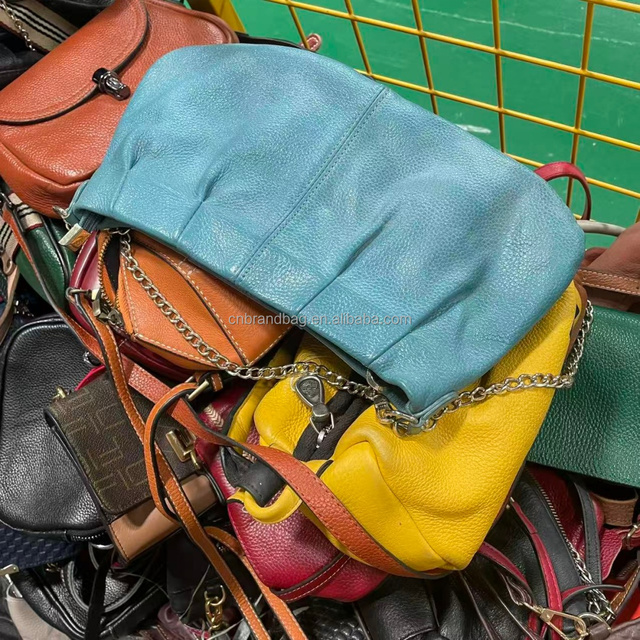 A14-3.Wholesale Branded Bales Mini Leather Bags Second Hand Leather Handbags for Women Used Fashion Bags Used Bag in Bales