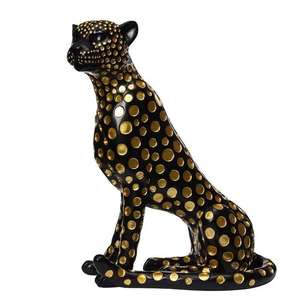 Ornamento di scultura di leopardo fatto a mano di lusso ecologico con statua in resina con Design <span class=keywords><strong>pantera</strong></span> maculata - Product Image 5