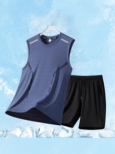 2025 Mùa Hè Người Đàn Ông Của Thể Thao Giản Dị Quần Short Màu Đen Băng Lụa Lưới Dệt Kim Quần Short Hot Rắn Bãi Biển Điều Hòa Không Khí Quần - Product Image 3