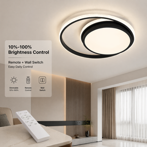 Plafonnier LED moderne pour salon et chambre, télécommande, trois couleurs, intensité variable, surface en acrylique, 120W - Product Image 4