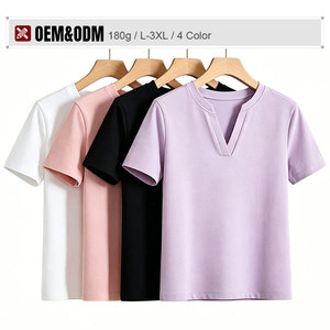 <span class=keywords><strong>T</strong></span>-<span class=keywords><strong>shirt</strong></span> pour <span class=keywords><strong>femme</strong></span> à <span class=keywords><strong>col</strong></span> en <span class=keywords><strong>V</strong></span>, <span class=keywords><strong>coton</strong></span> de luxe de haute qualité, confortable, doux, logo personnalisable, respirant, <span class=keywords><strong>t</strong></span>-<span class=keywords><strong>shirt</strong></span> ajusté pour l'é<span class=keywords><strong>t</strong></span>é - Product Image 4