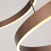 Lustre circulaire LED en métal Kasanto, télécommande, CRI élevé 80, blanc chaud doux, aluminium, acrylique, éclairage suspendu, villa, hôtel