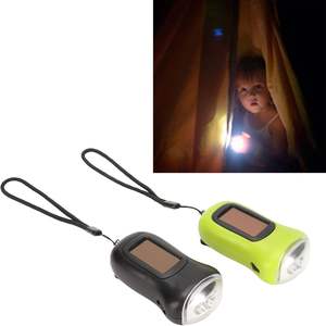 Linterna de Bolsillo Multifuncional de Plástico ABS con 3 LED Súper Brillantes, Carga Solar y Manivela, para Camping y Supervivencia - Product Image 4