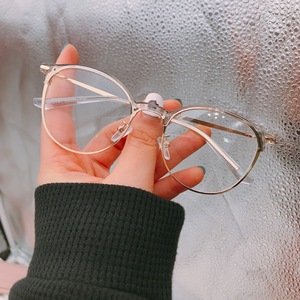 Gafas Redondas Tr2091 con Marco Dorado, Protección Anti Luz Azul UV400, Gafas Ópticas para Estudiantes - Product Image 1