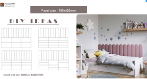 Pegatinas <span class=keywords><strong>de</strong></span> pared decorativas <span class=keywords><strong>para</strong></span> cabecero, cabecero <span class=keywords><strong>de</strong></span> lujo 3D, cabecero <span class=keywords><strong>de</strong></span> <span class=keywords><strong>cama</strong></span> extraíble - Product Image 2