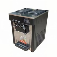 Machine à crème glacée professionnelle 20L grande capacité, en acier inoxydable durable, pour crèmes glacées molles, 2+1 saveurs mélangées, modèle de comptoir facile à utiliser