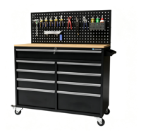 Boîte à outils roulante à 9 tiroirs avec roues, coffre à outils métallique robuste et verrouillable pour le marché américain des garages