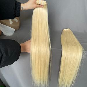 ผมแท้แบบมัดเป็นช่อ 100% คุณภาพสูงสุด เกรด 12A ตรง สีบลอนด์ สำหรับขายส่ง - Product Image 6