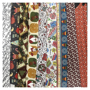 Usine professionnelle personnalisée motif de Noël impression numérique <span class=keywords><strong>tissu</strong></span> tissé extensible dans les quatre sens pour chemises de vacances - Product Image 1