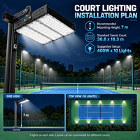Éclairage LED anti-éblouissement IP66 de qualité supérieure pour terrains de tennis avec support réglable pour clubs de tennis et installations sportives