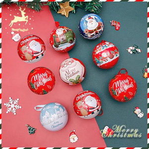 Caja de Regalo Personalizada de Lata con Forma de Bola para Festivales, Bodas y Navidad - Product Image 2