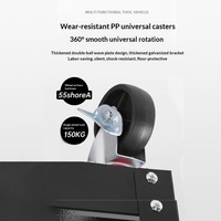 Chariot à outils multi-niveaux multifonctionnel épaissi avec panneau perforé et ouvertures latérales complètes 700x360x670mm pour l'automobile
