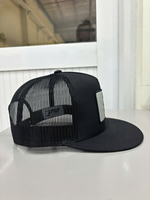 Casquette Trucker Unisexe Personnalisée 5 Panneaux Style 6006 avec Patch Tissé Noir en Polyester/Coton, Maille Respirante, Performance Décontractée Extérieur