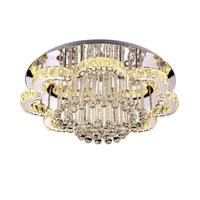 Vente directe du fabricant, luminaires de plafond en cristal LED avec base en métal pour chambres à coucher et salons, style luxueux simple et moderne