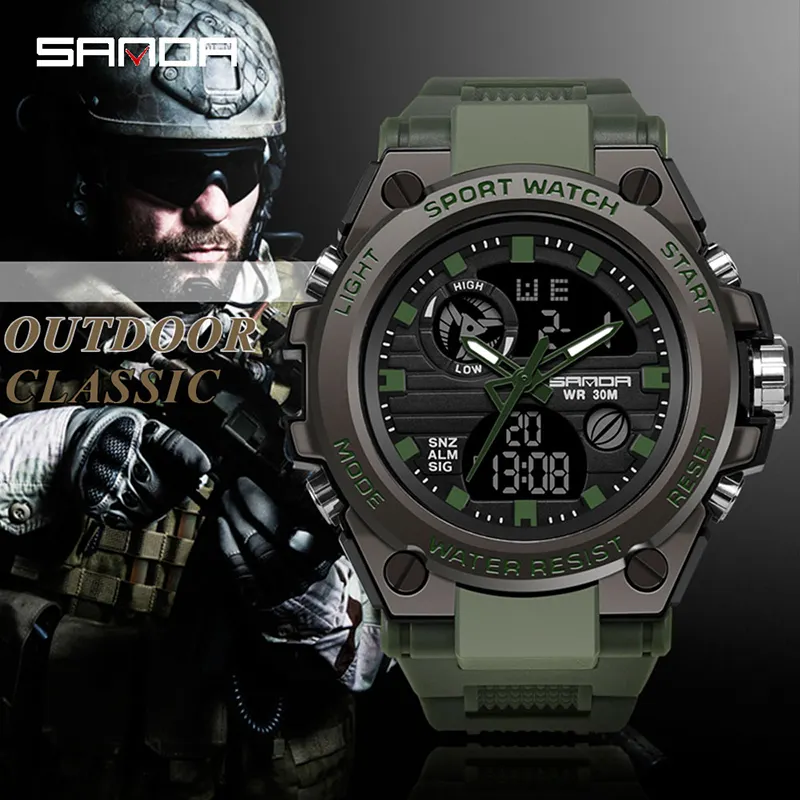 SANDA 739 Men Fashion Style Led Waterproof Digital Mens Watches Led Wholesale Factory Wristwatch Sports Watch